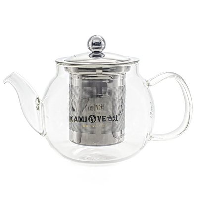 Чайник для заварювання Kamjove Tea Art Pot A-07 з термостійкого скла з металевим фільтром 600мл, Китай id_9353 фото