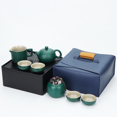 Набір посуду дорожній для чайної церемонії та медитації малахіт, Китай id_9124 фото