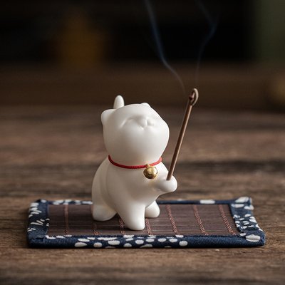 Підставка для пахощів "Нефритовий кіт" порцелянова для чайної церемонії, Китай id_9075 фото